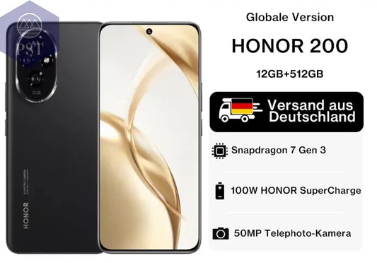 HONOR 200 5G Smartphone Snapdragon 7 Gen 3 Android 14 6.7'' AMOLED Display 5200Mah Akku Global Version Mobile Telefon PST PS Tradings  PST PS Tradings  PST PS Tradings