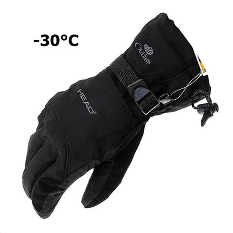 1pair Black Snow Ski Gloves Waterproof -30 Winter Warm Snowboard Gloves Men Women Motocross Windproof Cycling Motorcycle HEAD - PST PS Tradings