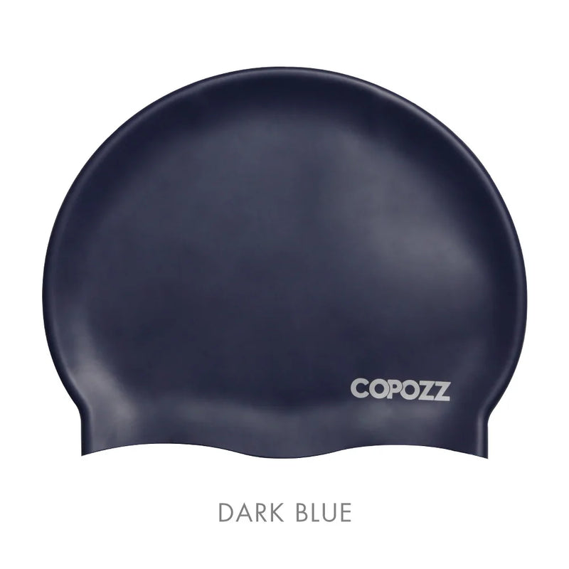 Copozz Elastic Silicon Rubber Waterproof Protect Ears Long Hair Sports Swim Pool Hat Large Size Swimming Cap for Men Women Adult - PST PS Tradings