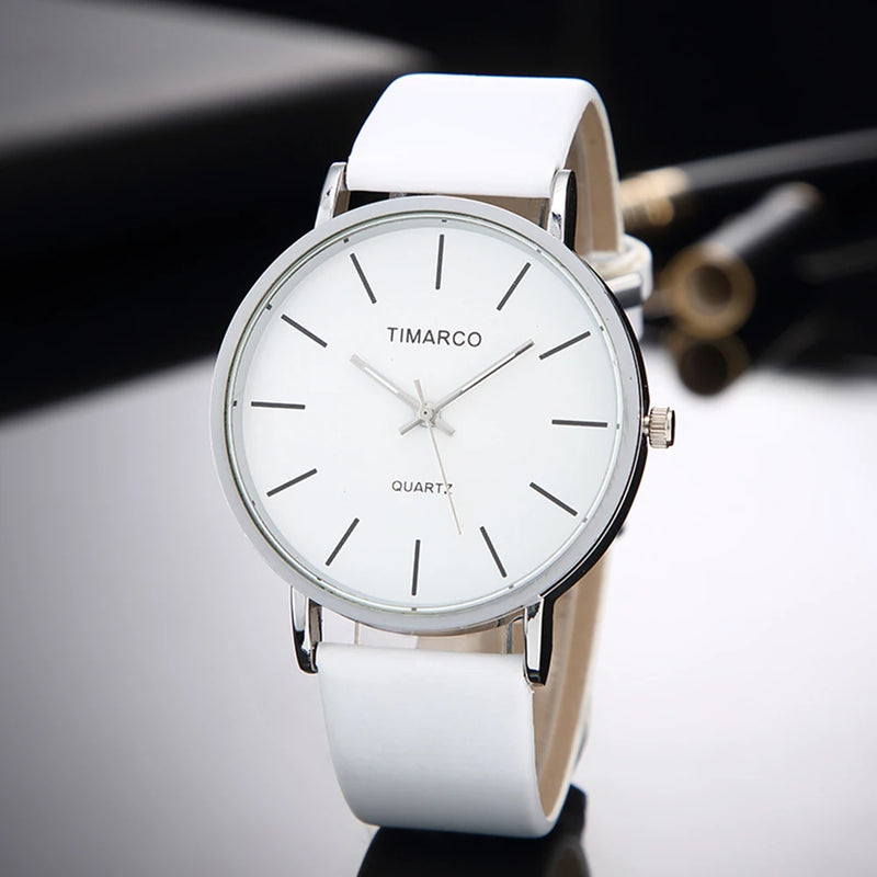 Simple Style White Leather Watches Women Fashion Watch Minimalist Ladies Casual Wrist Watch Female Quartz Clock Reloj Mujer 2023 - PST PS Tradings