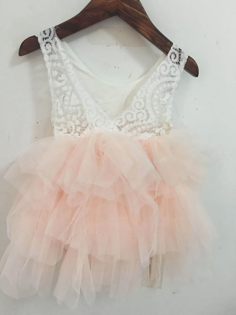 Summer Lace Girls Dress Gauze Kids Princess Dresses for Girl Vest Dress Party Dress Baby Clothes E16900 - PST PS Tradings