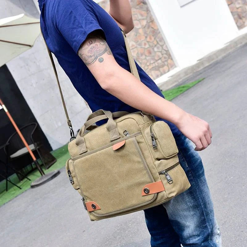 Brand Men Crossbody Bags Male Canvas Shoulder Bags Boy Messenger Bags Man Handbags for Travel Business Briefcase Large Satchel - Property & Safety Tradings