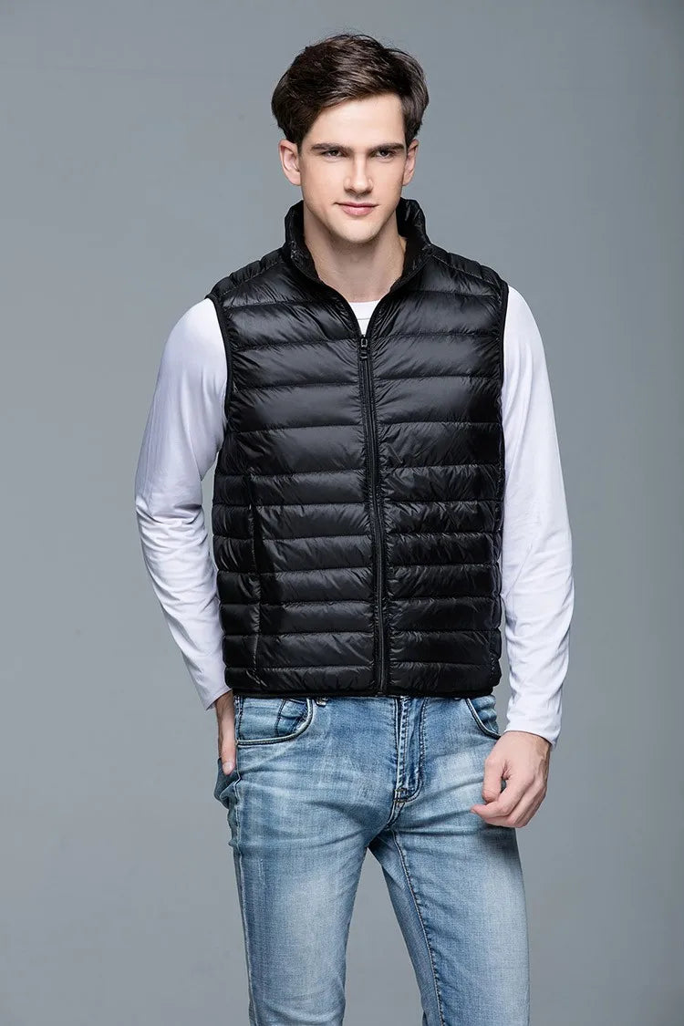 Spring Man 90% Duck Down Vest Ultra Light Jackets Men Fashion Sleeveless Outerwear Coat Autumn Winter Coat