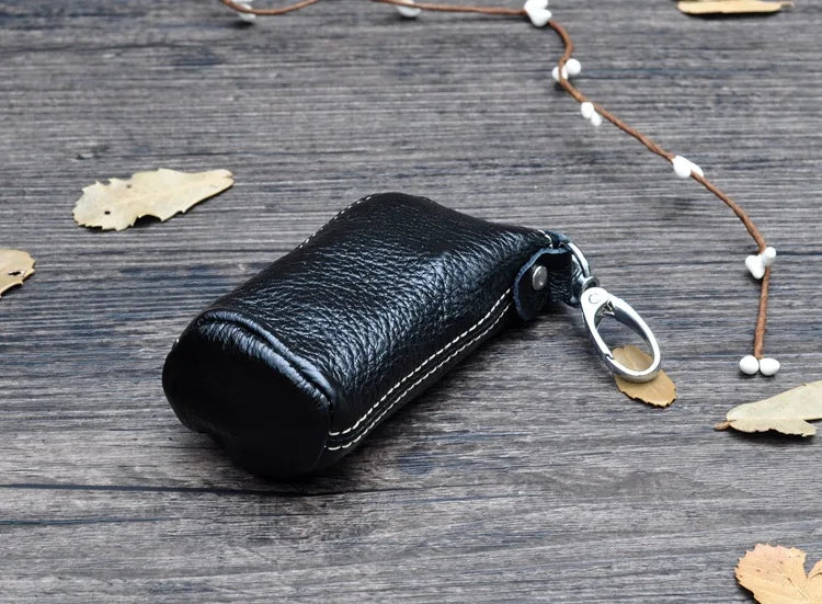 CICICUFF Men Key Bag Genuine Cow Leather Buckets Key Cases Pouch Zipper Keychain Auto Car Key Case Bag Women Home Key Holder - PST PS Tradings