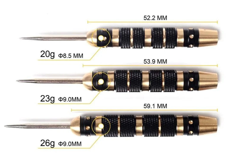 CUESOUL Professional Archer 20/23/26 Grams Steel Tip Darts -- Black Coating Brass Barrels - PST PS Tradings