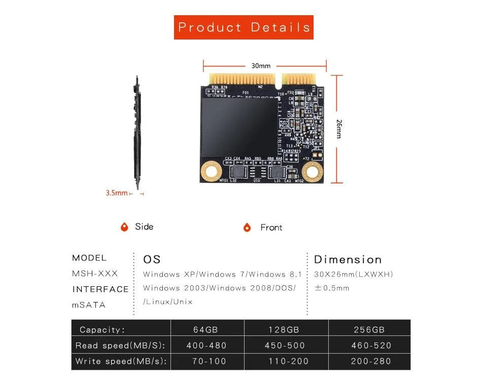 KingSpec YANSEN mSATA Half Size SSD 120GB 240GB 1tb HDD SATA 3.0 III  For Tablet PC Laptop hard drive disk mSATA ssd half size - Property & Safety Tradings