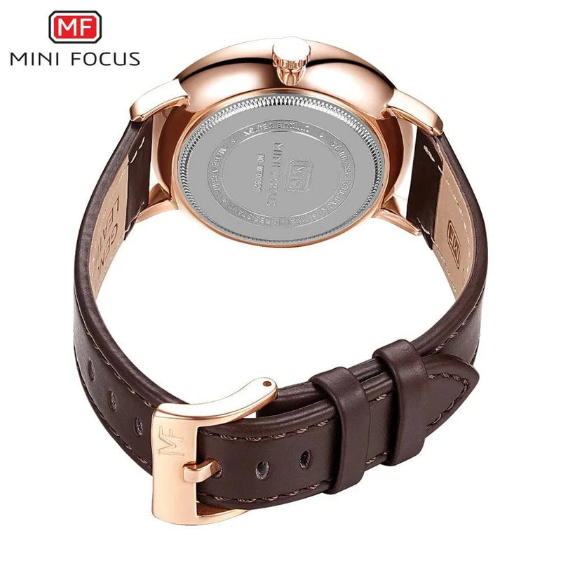 MINI FOCUS Men Watch Top Brand Luxury Quartz Watches Mens Casual Fashion Genuine Leather Male Wristwatch New Waterproof Clock - Property & Safety Tradings