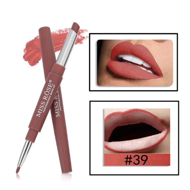 8 farbe Doppel-ende Lip Make-Up Lippenstift Bleistift Wasserdichte Langlebige Farbton Sexy Red Lip Stick Schönheit Matte Liner stift Lippenstift