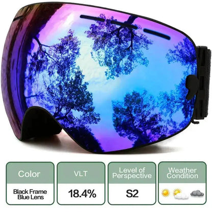 Ski Goggles,Winter Snow Sports Goggles with Anti-fog UV Protection for Men Women Youth Interchangeable Lens - Premium Goggles - Property & Safety Tradings