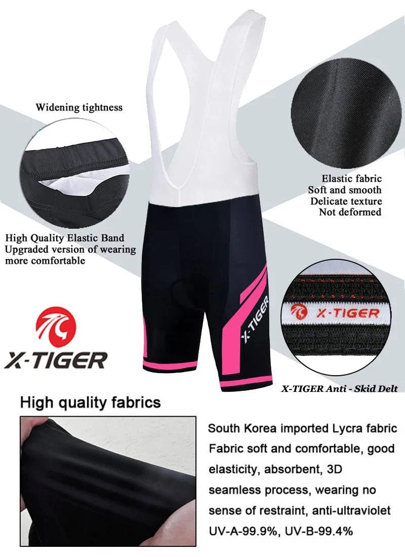 X-Tiger Women's Cycling Jersey Set Summer Anti-UV Cycling Bicycle Clothing Quick-Dry Mountain Female Bike Clothes Cycling Set - Property & Safety Tradings