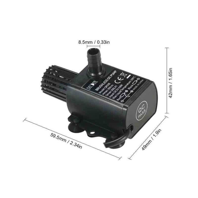 Mini USB Water Pump Ultra-quiet Brushless Submersible Fountain Aquarium Waterproof Circulating 300L/H Lift Water Pump 5V 4.8W - PST PS Tradings