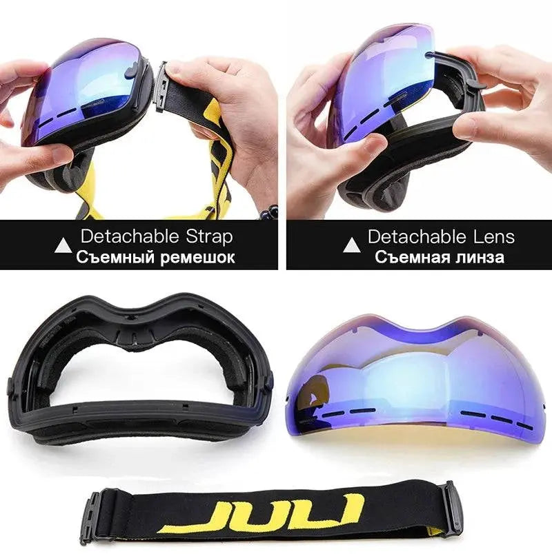 Ski Goggles,Winter Snow Sports Goggles with Anti-fog UV Protection for Men Women Youth Interchangeable Lens - Premium Goggles - Property & Safety Tradings