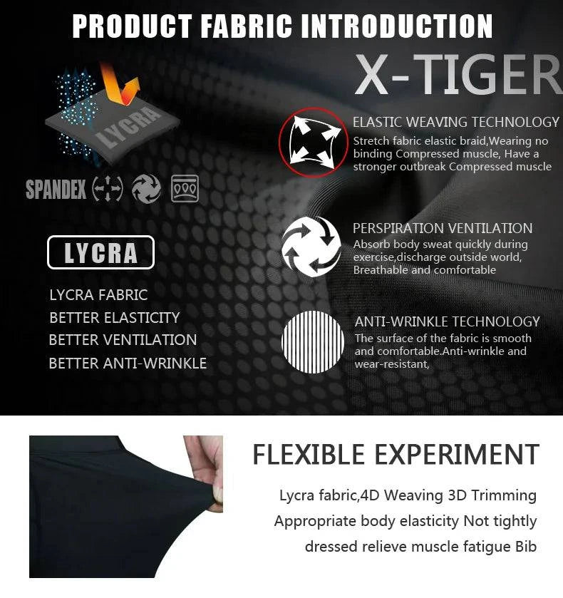 X-TIGER Men Cycling Shorts MTB Shockproof Bike Shorts Summer Breathable Bicycle Shorts With Coolmax 5D Gel Padded Bib Tights - PST PS Tradings