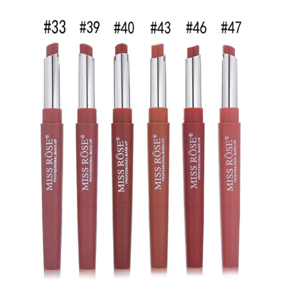 8 farbe Doppel-ende Lip Make-Up Lippenstift Bleistift Wasserdichte Langlebige Farbton Sexy Red Lip Stick Schönheit Matte Liner stift Lippenstift