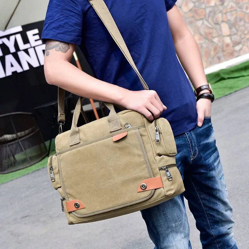 Brand Men Crossbody Bags Male Canvas Shoulder Bags Boy Messenger Bags Man Handbags for Travel Business Briefcase Large Satchel - Property & Safety Tradings