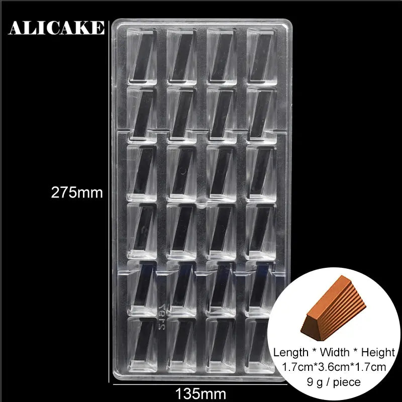 Polycarbonate Chocolate Molds for Chocolate Professional Baking Candy Bonbons Bar Acrylic Mould Confectionery Bakery Utensils - Property & Safety Tradings