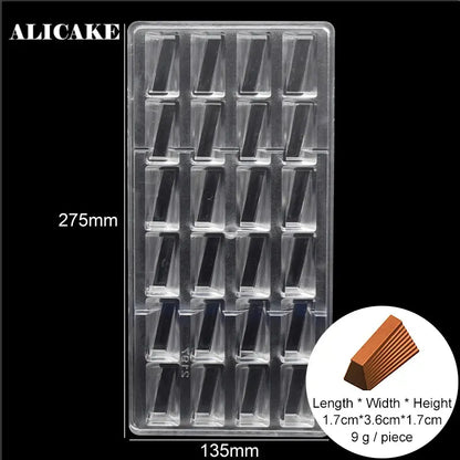 Polycarbonate Chocolate Molds for Chocolate Professional Baking Candy Bonbons Bar Acrylic Mould Confectionery Bakery Utensils - Property & Safety Tradings