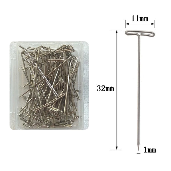 50 Pieces Wig T Pins for Holding Wigs Silver 32mm Long T-pins Styling Tools For Wig Display OLD STREET - PST PS Tradings