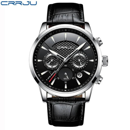 CRRJU New Fashion Sport Quartz Watches Men Luxury Business Leather Watch Waterproof Wristwatches Male Clock Relogio Masculino - Property & Safety Tradings