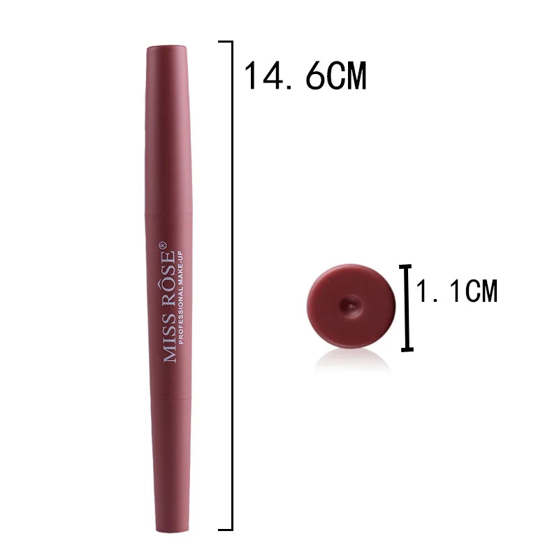 8 farbe Doppel-ende Lip Make-Up Lippenstift Bleistift Wasserdichte Langlebige Farbton Sexy Red Lip Stick Schönheit Matte Liner stift Lippenstift