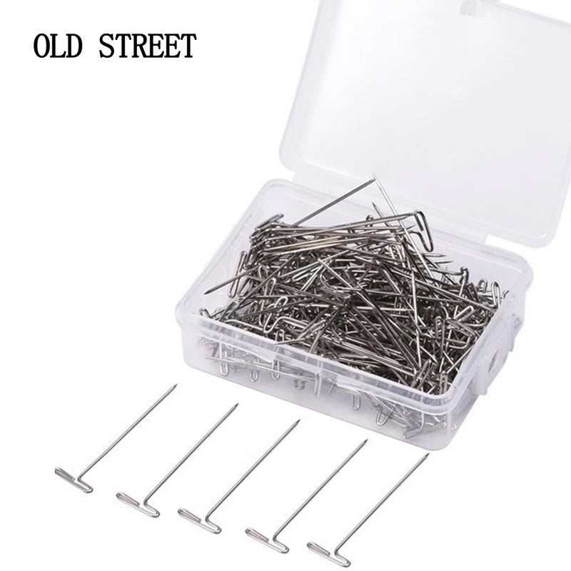 50 Pieces Wig T Pins for Holding Wigs Silver 32mm Long T-pins Styling Tools For Wig Display OLD STREET - PST PS Tradings