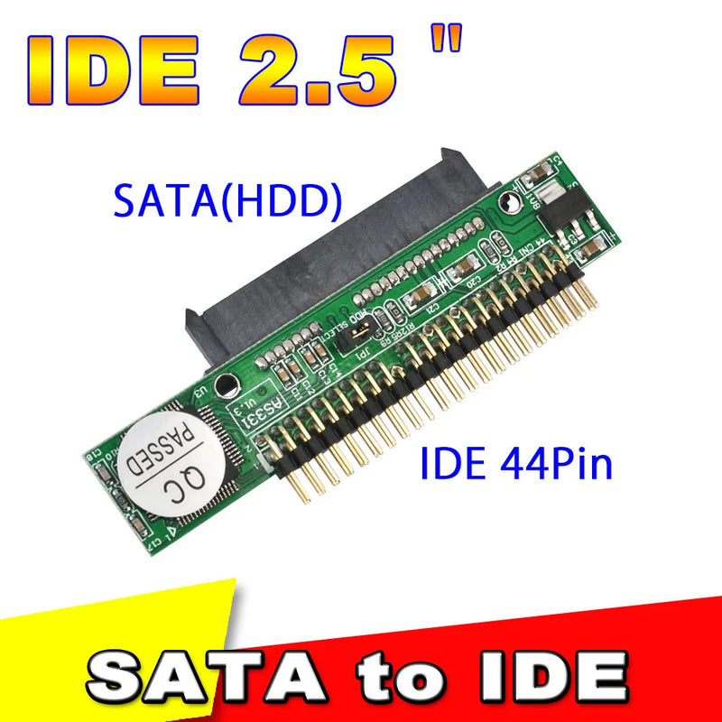 Kebidu Sata to IDE 2.5 Sata Female to 2.5 inch IDE Male 44 pin port 1.5Gbs Support  ATA 133 100 HDD CD DVD Adapter