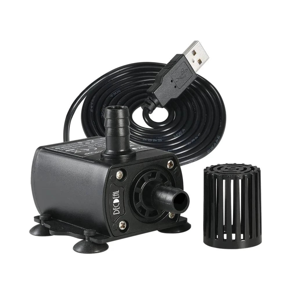 Mini USB Water Pump Ultra-quiet Brushless Submersible Fountain Aquarium Waterproof Circulating 300L/H Lift Water Pump 5V 4.8W - PST PS Tradings