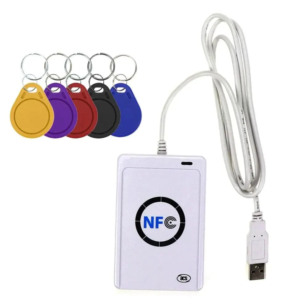 NFC ACR122U RFID smart card Reader Writer Copier Duplicator writable clone software USB S50 13.56mhz ISO 14443+5pcs UID Tag - Property & Safety Tradings