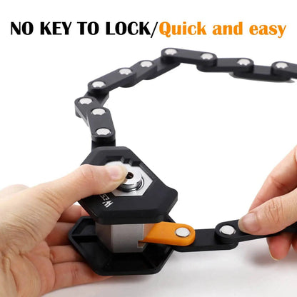 WEST BIKING Foldable Bicycle Lock MTB Road Bike Hamburg Lock High Security Anti-Theft Electric Scooter E-Bike Cycling Chain Lock - Property & Safety Tradings