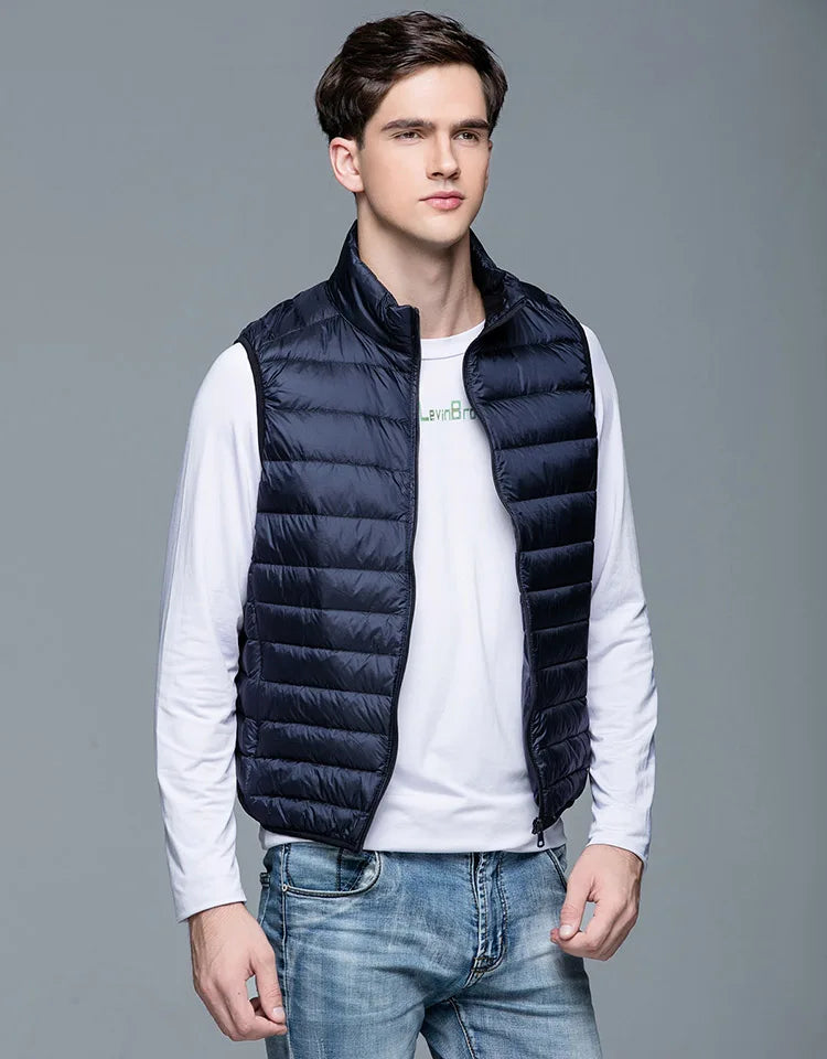 Spring Man 90% Duck Down Vest Ultra Light Jackets Men Fashion Sleeveless Outerwear Coat Autumn Winter Coat