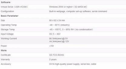 USR-TCP232-410s ModBus RTU Konverter unterstützung DNS DHCP RS232 RS485 SERIELL ZU ETHERNET TCP/IP MODUL