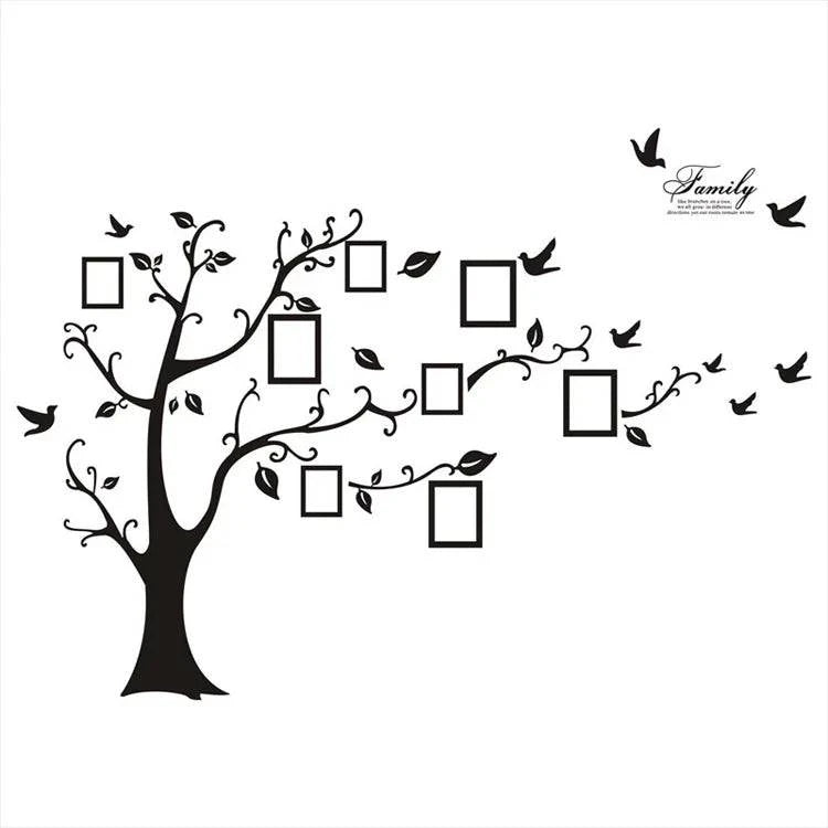 Large 250*180cm/99*71in Black 3D DIY Photo Tree PVC Wall Decals/Adhesive Family Wall Stickers Art Home Decor Self-adhesive Mural - PST PS Tradings