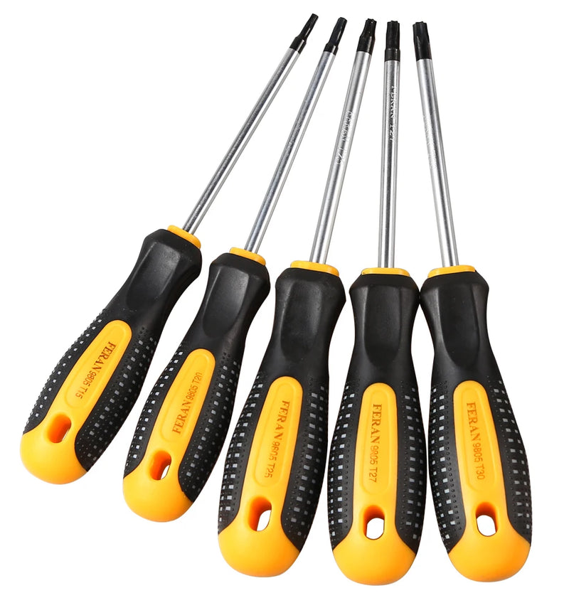 1Set Chrome vanadium steel Torx Screwdriver Set with Hole Magnetic T5-T30Screw Driver Set Kit for Telephone Repair Hand Tool Set