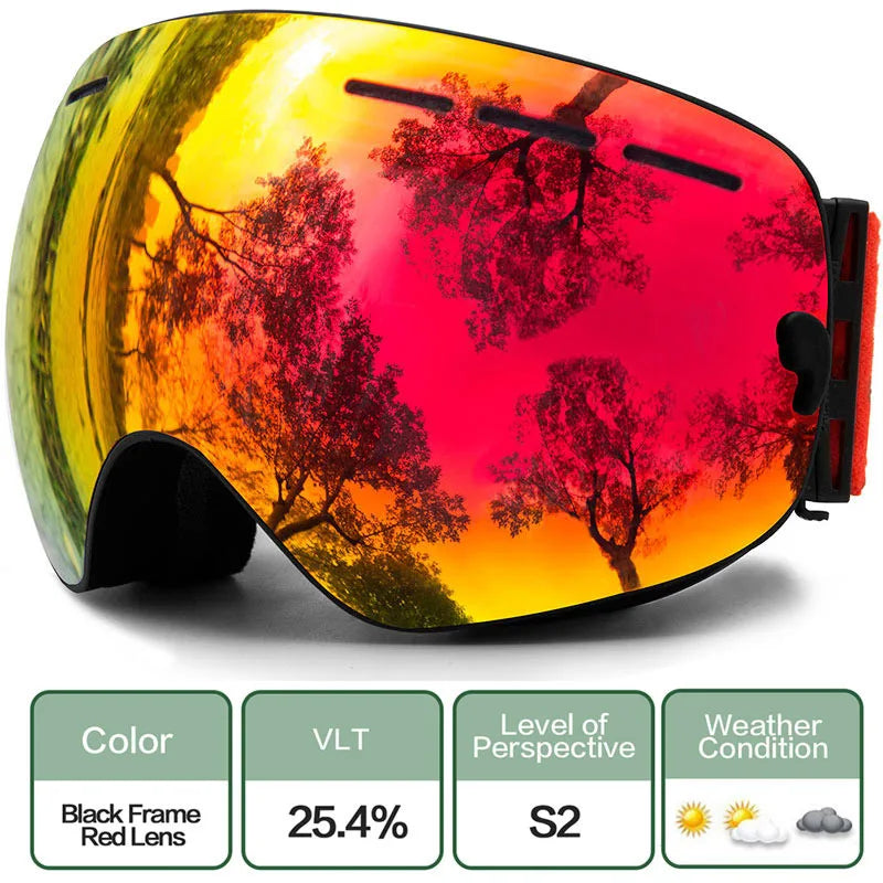 Ski Goggles,Winter Snow Sports Goggles with Anti-fog UV Protection for Men Women Youth Interchangeable Lens - Premium Goggles - Property & Safety Tradings