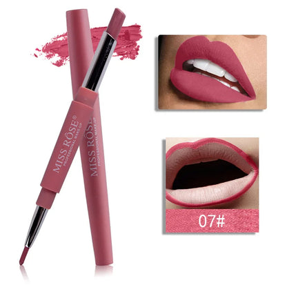 8 farbe Doppel-ende Lip Make-Up Lippenstift Bleistift Wasserdichte Langlebige Farbton Sexy Red Lip Stick Schönheit Matte Liner stift Lippenstift