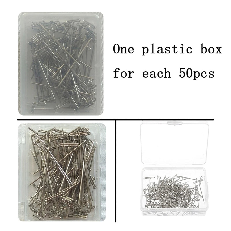 50 Pieces Wig T Pins for Holding Wigs Silver 32mm Long T-pins Styling Tools For Wig Display OLD STREET - PST PS Tradings