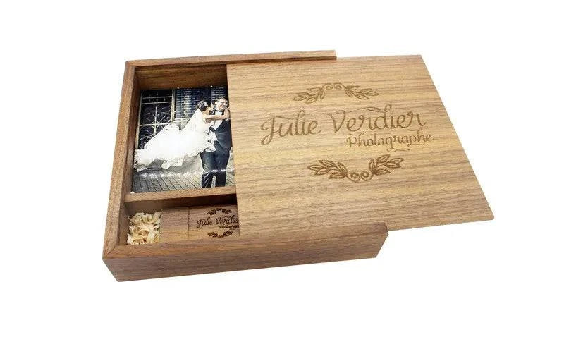 JASTER Maple Photo Album Wood USB+Box Memory Stick Pendrive 8GB 16GB 32GB 64GB 128GB Photography Gift Free LOGO (170*170*35 MM) - PST PS Tradings