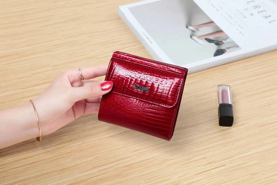 VICKAWEB Mini Wallet Women Genuine Leather Wallets Fashion Alligator Hasp Short Wallet Female Small Woman Wallets And Purses 209 - Property & Safety Tradings