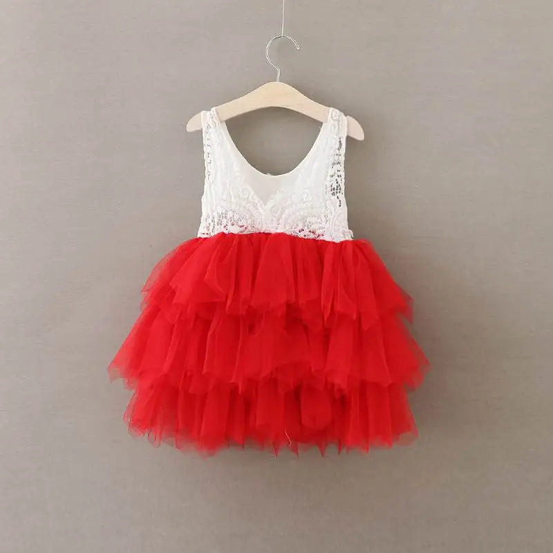 Summer Lace Girls Dress Gauze Kids Princess Dresses for Girl Vest Dress Party Dress Baby Clothes E16900 - PST PS Tradings