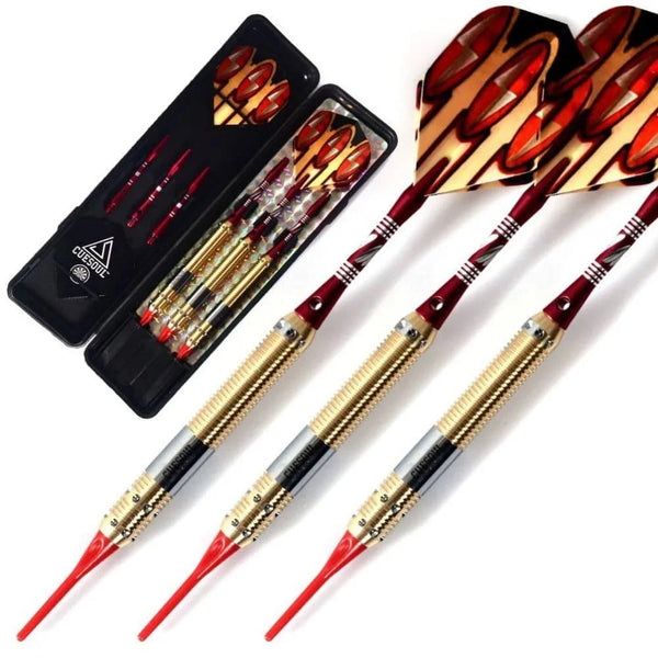 CUESOUL Soft Tip Darts Set with Golden 16g Dart Barrels Eye-Catched,Red  Aluminium Dart Shafts for Dardos Electronico - PST PS Tradings