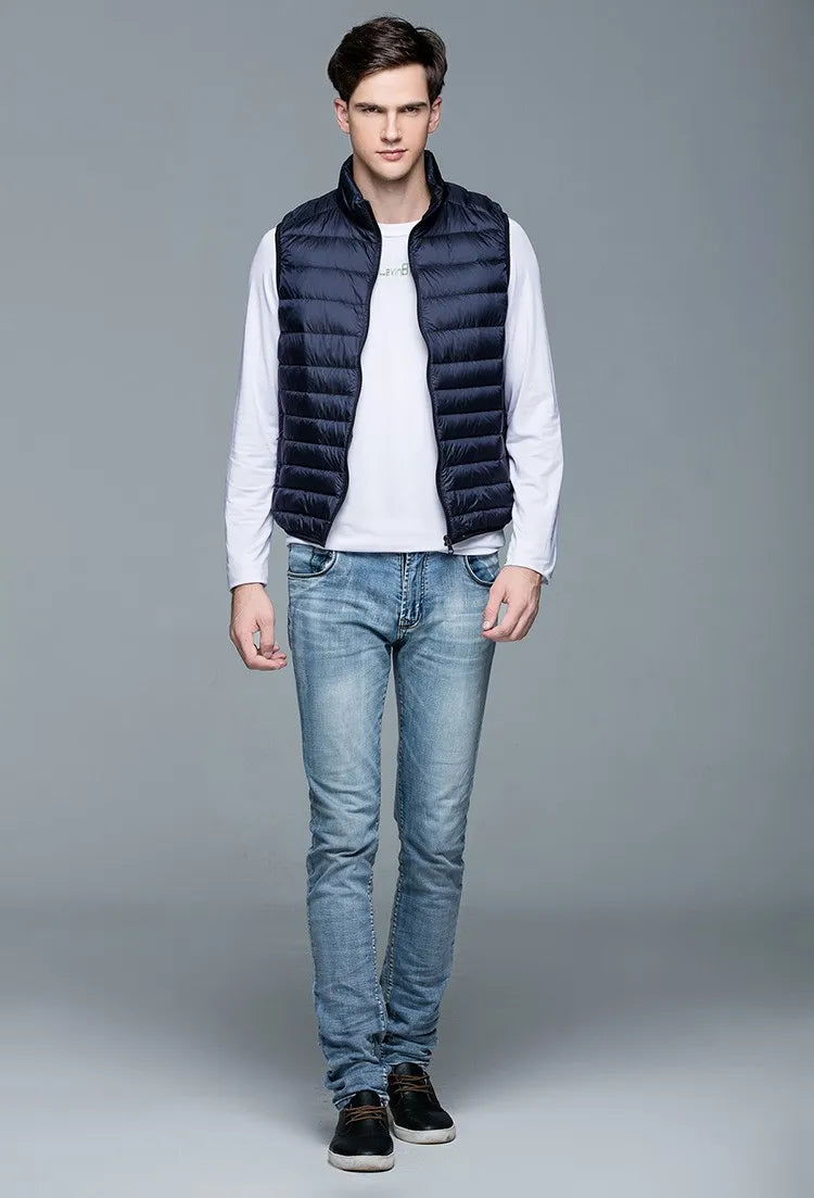 Spring Man 90% Duck Down Vest Ultra Light Jackets Men Fashion Sleeveless Outerwear Coat Autumn Winter Coat