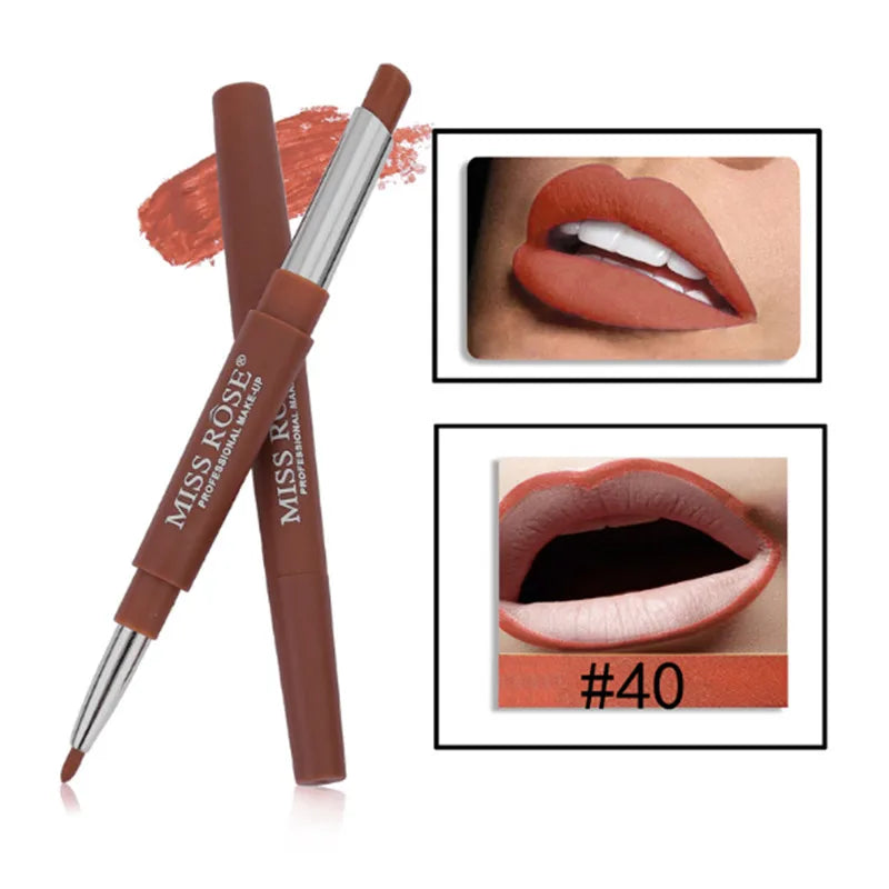 8 farbe Doppel-ende Lip Make-Up Lippenstift Bleistift Wasserdichte Langlebige Farbton Sexy Red Lip Stick Schönheit Matte Liner stift Lippenstift