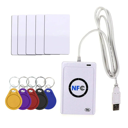 NFC ACR122U RFID smart card Reader Writer Copier Duplicator writable clone software USB S50 13.56mhz ISO 14443+5pcs UID Tag - Property & Safety Tradings