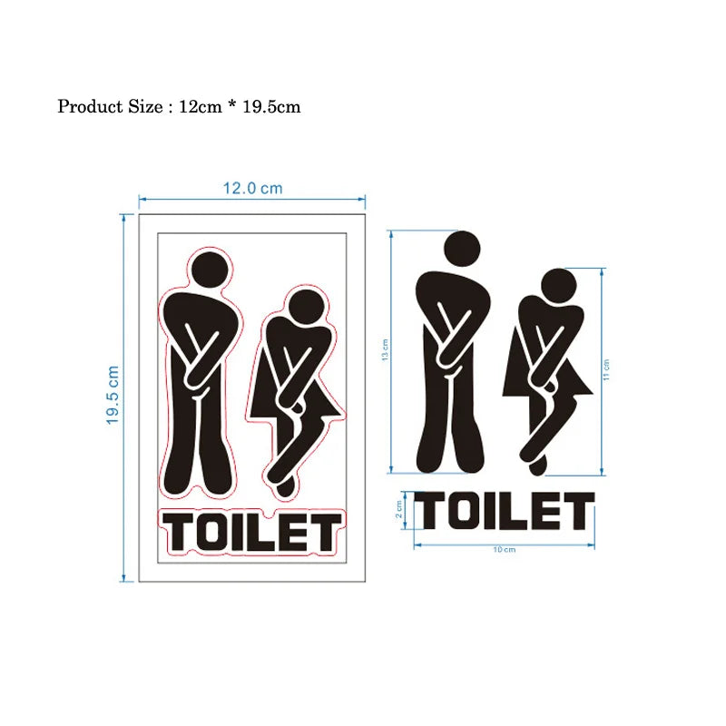 Creative Funny Toilet Wall/Door Stickers Bathroom Decoration Vinyl Home Decor Decals Waterproof Poster Wallpaper On The Wall - PST PS Tradings