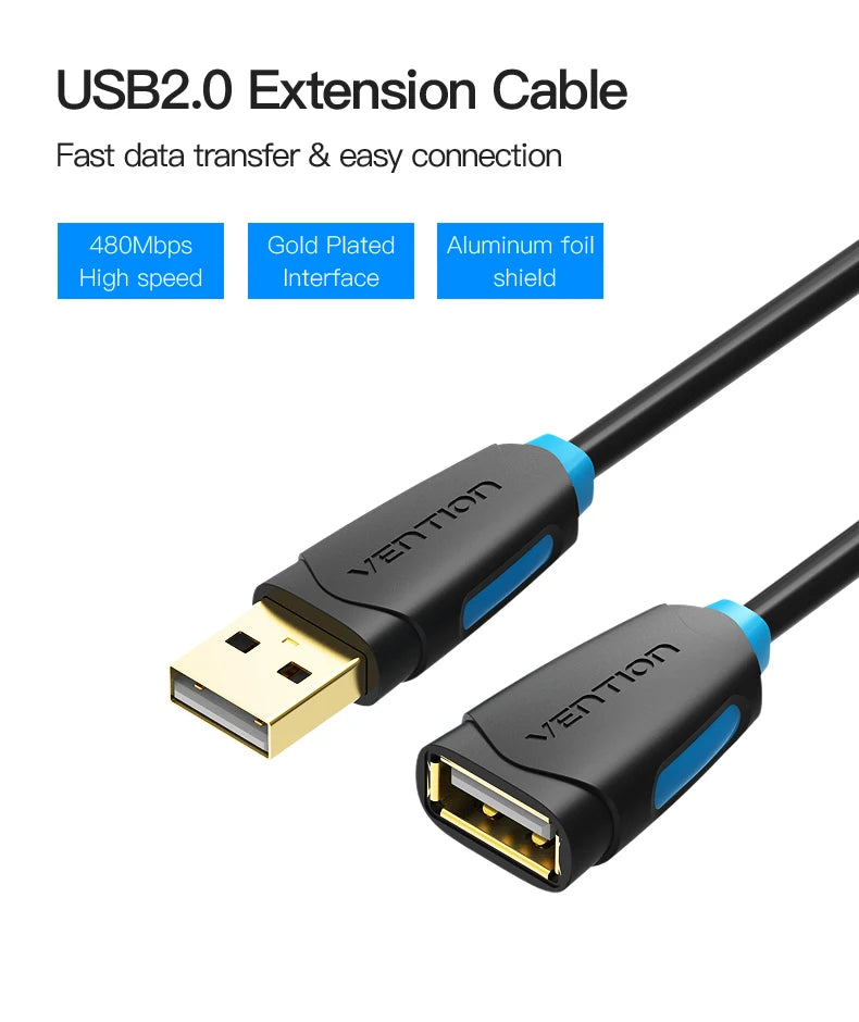 Vention USB 3.0 Extension Cable Male to Female Extender Cable Fast Speed USB 3.0 Cable Extended for laptop PC USB 2.0 Extension