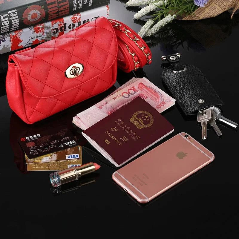 Mihaivina Fashion Leather Waist Bag Women Fanny Chest Bag Pack Femal Plaid Belt Bags Hip Money Travel Phone Pouch Bags - PST PS Tradings