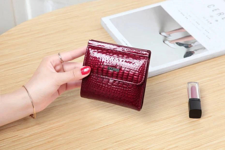 VICKAWEB Mini Wallet Women Genuine Leather Wallets Fashion Alligator Hasp Short Wallet Female Small Woman Wallets And Purses 209 - Property & Safety Tradings