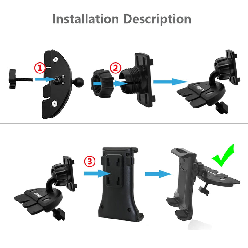 Universal 7 8 9 10" Car Tablet Holder Car Auto CD Mount Tablet PC Holder Stand for IPad 2 3 4 5 6 Air 1 2 Tablet Car Holder