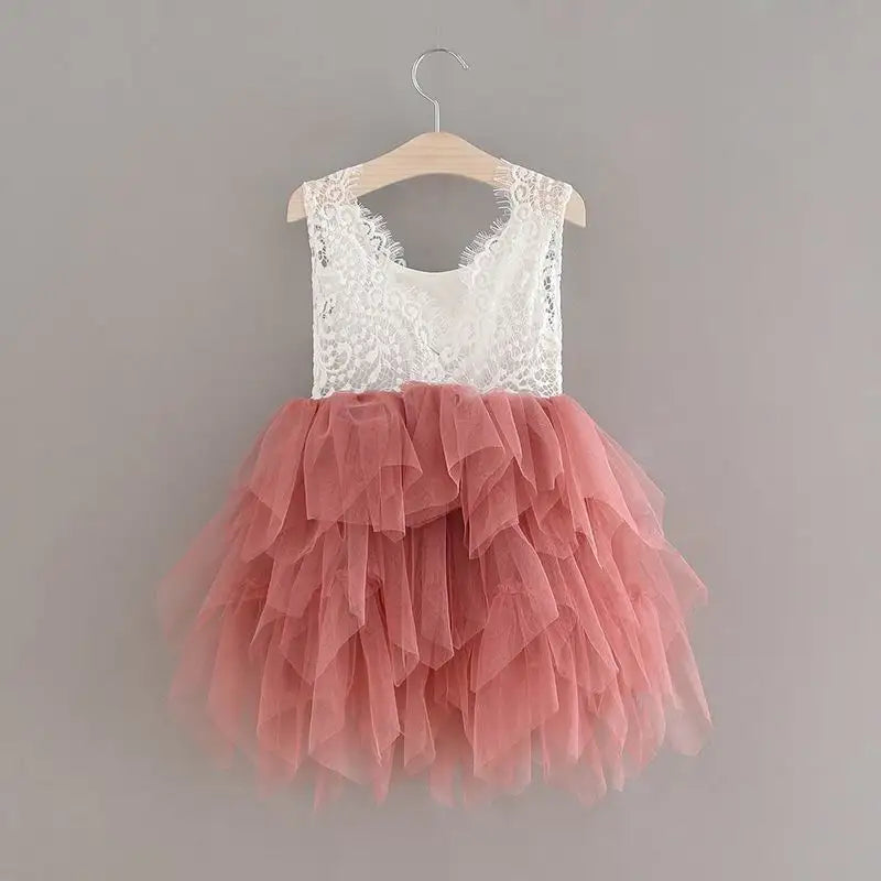 Summer Lace Girls Dress Gauze Kids Princess Dresses for Girl Vest Dress Party Dress Baby Clothes E16900 - PST PS Tradings