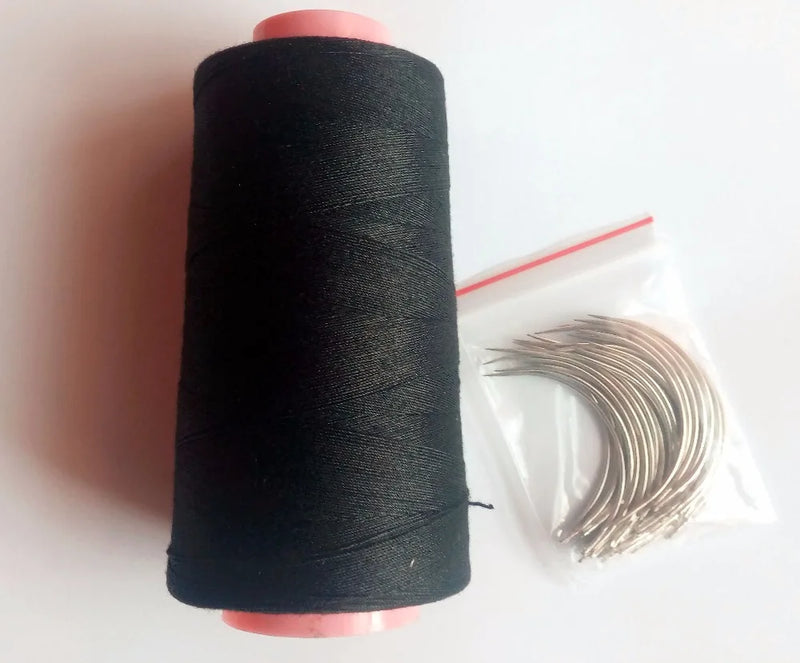 25 pcs C needle with gift 1 roll Black cotton thread weave thread hair weaving thread - PST PS Tradings